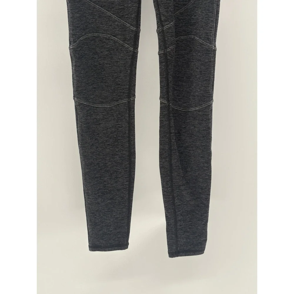 Alo Leggings Revel Fleece Lined Women Size XS Black Gray High‎ Rise